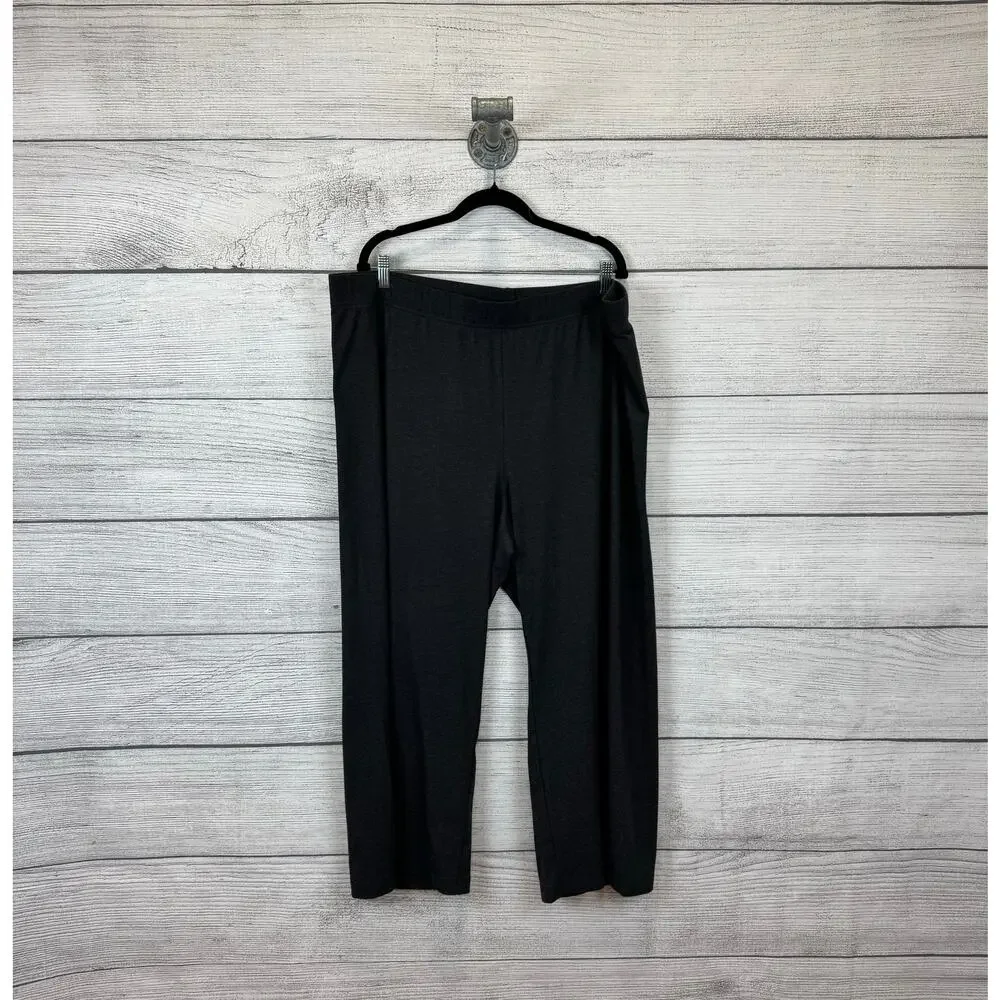 Old Navy Plus Size Gray Pull On High Rise Wide Leg Crop Pants Size 3X